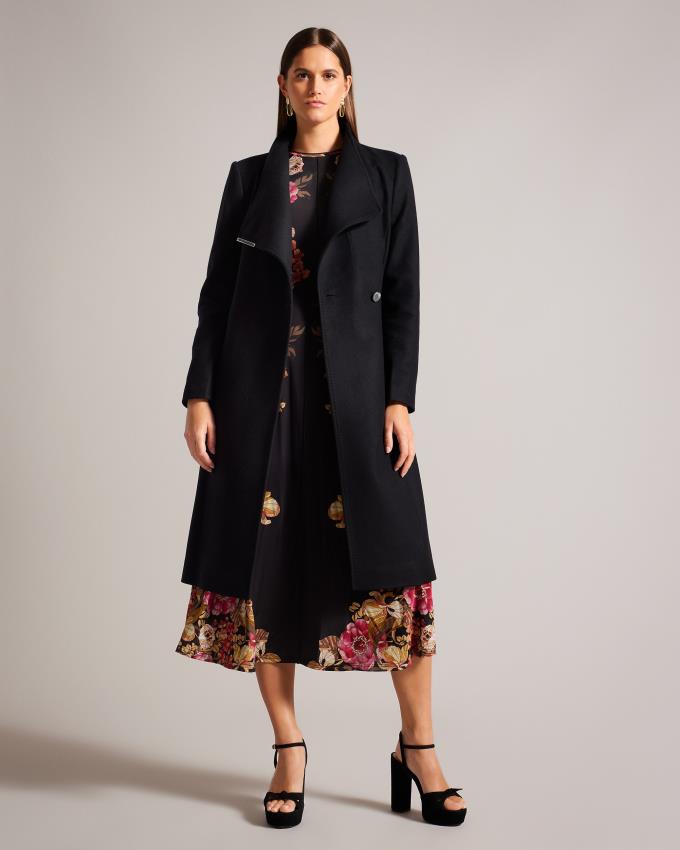 Manteau Ted Baker Wool Wrap Noir Femme | GMM-47712610